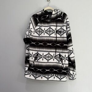 Massive Outdoor Aztec Print Fleece Hoodie Jacket Men's Medium Zip‎ Pocket